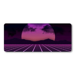 Mousepad Xxl 80x30cm Cod.159 Paisaje Neon Noche Retro Wave