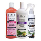 Combo X2 Shampoo Keratina - Rulos + Desenredante Han