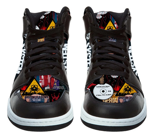 Tenis De System Of A Down Negro Música Merch Hi Top | Meses sin interés