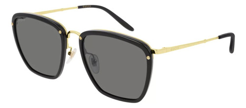 Gucci Gg0673s 001 Square Metal Negro Dorado