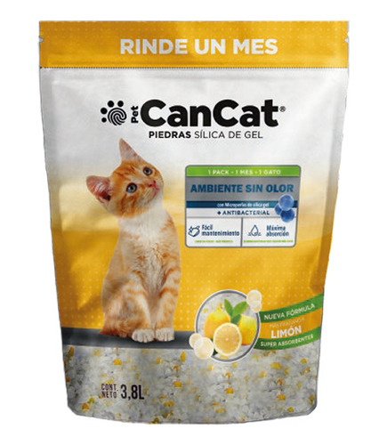 Piedras Sanitarias Silicas Cancat Perfumada Limon X 3,8lts