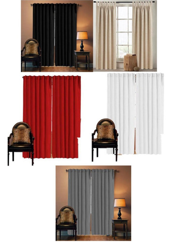 Juego De Cortinas Blackout +jgo Voile 140x210 Colores 4paños