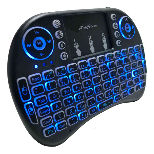 Mini Teclado Wireless Bluetooth Touchpad Sem Fio Iluminado