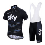 Uniforme Ciclismo Ruta Mtb Sky Negro Badana En Gel