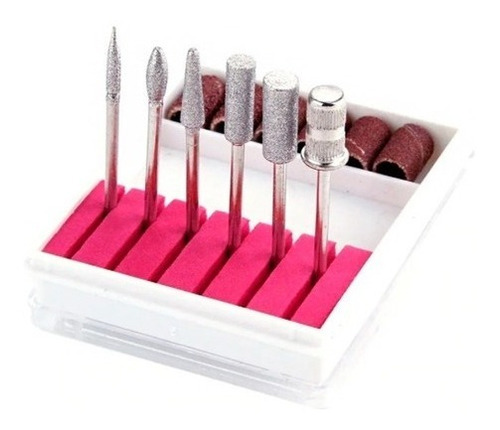 Kit 6 Brocas + 6 Refil Lixas P/ Lixadeira Elétrica Unhas Gel