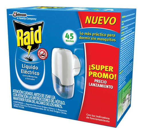 Raid Liquido Eléctrico 45 Noches Aparato + Repuesto