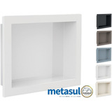 Nicho Para Banheiro E Cozinha Parede Embutir 30x40 Metasul Cor Branco