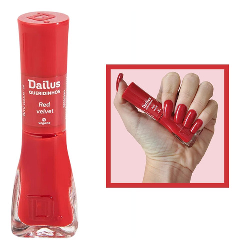 Esmalte Dailus Queridinhos Red Velvet Vermelho Cremoso 8ml