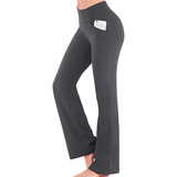 Pantalones Acampanados De Cintura Alta Para Mujer De Oficina