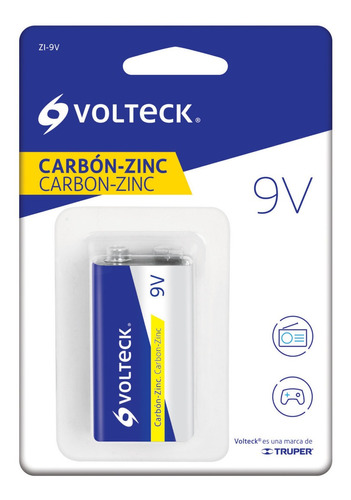 Pila Zinc-carbón 9v, Blíster, Volteck (46312)