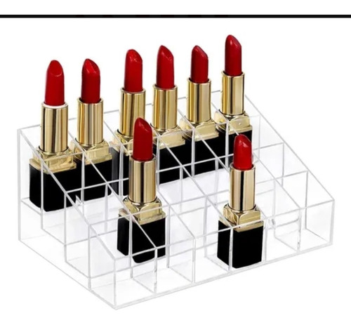 Organizador Para 24 Labiales Exhibidor Maquillaje Acrílico