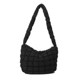 Bolso Cloud Hobo Para Mujer, Color Liso, Suave, Gorra Grande