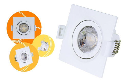 Spot Led 3w Quadrado Embutir Com Garantia - Mini Spot