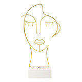 Joyero De Metal Dis. Rostro De Mujer Con Base Blanca De 32cm