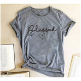 Camiseta Estampa Blessed Coração Lançamento