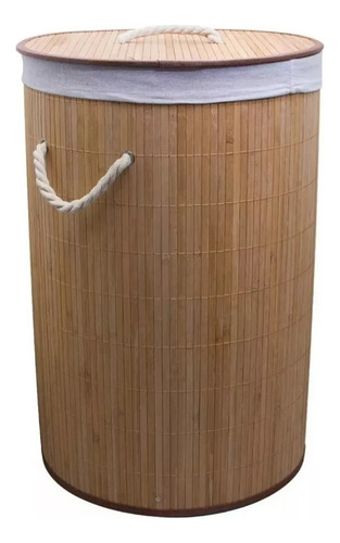 Cesto Canasto Organizador Ropa Bambú Reforzado Con Tapa