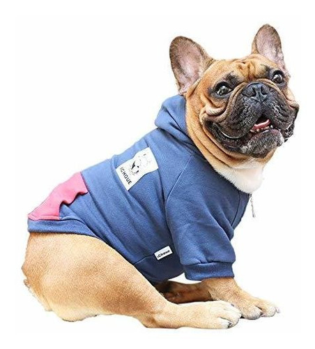 Ropa Perros Bulldog Francés - Sudadera Azul/pequeña.