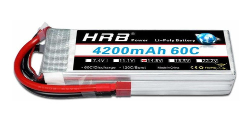 Bateria Lipo Hrb 4s 14.8v 4200mah 60c Pack Con T Plug Para R