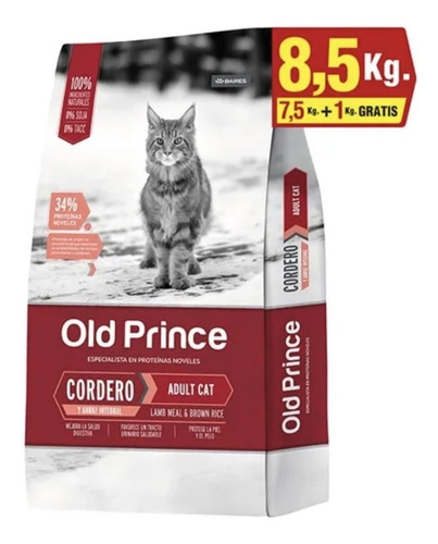 Old Prince Gato Adulto Cordero Y Arroz 7.5 + 1 Kg Regalo !