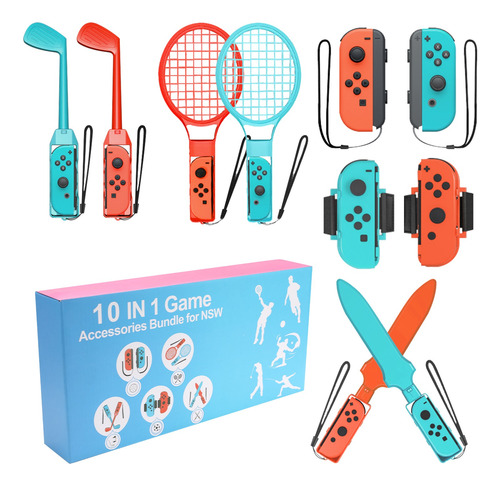 10 En 1 Accesorios Mando Joycon Para Nintendo Switch Sports