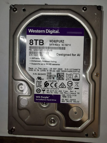 Disco Duro Interno Western Digital Wd Purple Wd82purz 8tb