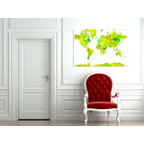 Vinilo Decorativo 40x60cm Mapa Mundo World Art Moderno