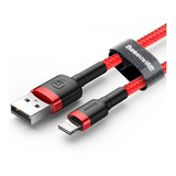 Cable Lightning Reforzado Carga Rápida Uso Rudo 1m Rojo