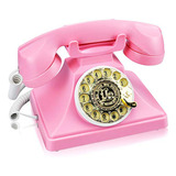 Teléfono Vintage De Estilo Antiguo Con Dial Giratorio (rosa)