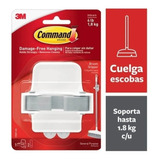 Colgador Soporte Escobero Adhesivo Escobas 3m Command 17007