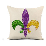 Awowee Funda De Almohada De Lino Gras Beautiful Fleur De Lis