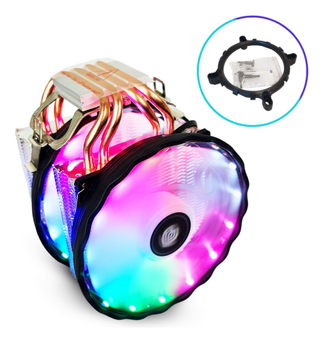 Cpu Cooler Duplo 120mm Universal Processador Intel Amd Rgb