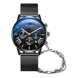 Reloj De Cuarzo Para Hombre Elegante Casual Acero Inoxidable