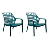 Set 2 Sillas Moderna Minimalista Terra Jardin Exterior Aqua Estructura De La Silla Verde Aqua Asiento Verde Aqua