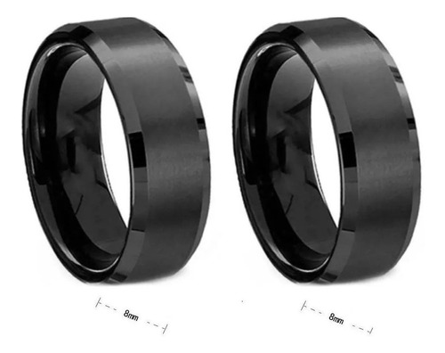 Anel Preto 8mm Tungstênio - Oferta