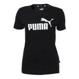 Playera Puma Negra Mujer Ess Logo Tee 58707087 Original