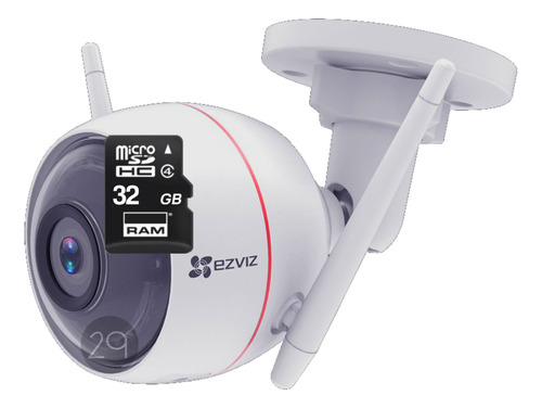 C3wn Camara Ezviz Bala Blanca 2mpx Exterior Con Microsd 32gb