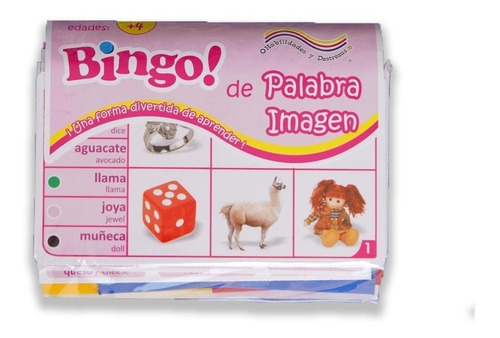 Bingo De Palabra Imagen 24 Tableros Didáctico Juego Mesa