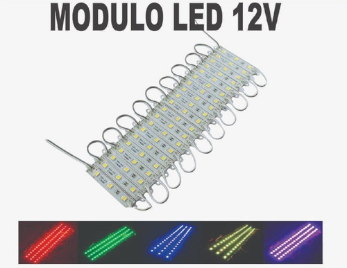 Kit X 10 Modulo 3 Led Piraña Blanco,rojo,amarillo,azul,verde