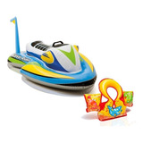 Flotador Inflable Intex Para Niño Moto De Agua + Chaleco