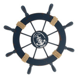 Decoración Colgante De Barco De Madera De Playa Azul Oscuro