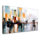 Quadro Decorativo Grande Ponte Ny Para Sala Escritório Luxo