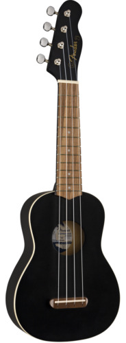 Fender Venice Soprano Ukulele, Walnut Fingerboard, Black Eeb