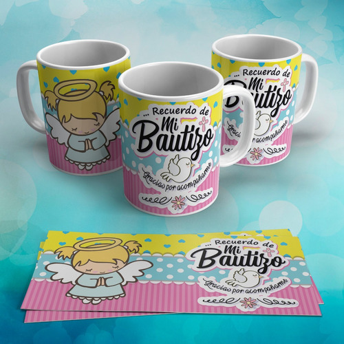 Vasos Tazas Mugs Recordatorios Del Bautizo Personalizados