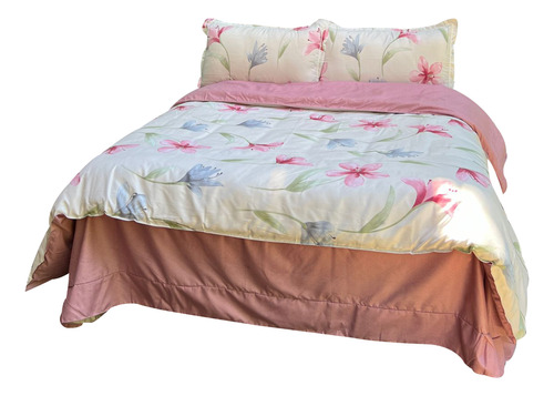 Duvet Estampado Lirios Rosados Doble My Home Store