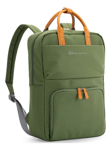 Mochila Bolsa Adamantiun Versa Verde Notebook 15 Polegadas Alça Superior Feminina Masculina Escolar Viagem Material Reciclado