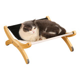 Cama Grande Hamaca De Madera Para Gatos Con Percha Ajustable