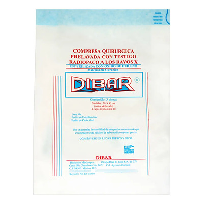 Compresa Quirúrgica Estéril Dibar 5 Pz | MercadoLibre