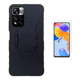 Mica + Funda Uso Rudo + Clip Para Xiaomi Redmi Note 11 Pro