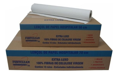 Lençol Descartável Branco Papel Para Maca 70x50 10 Rolos