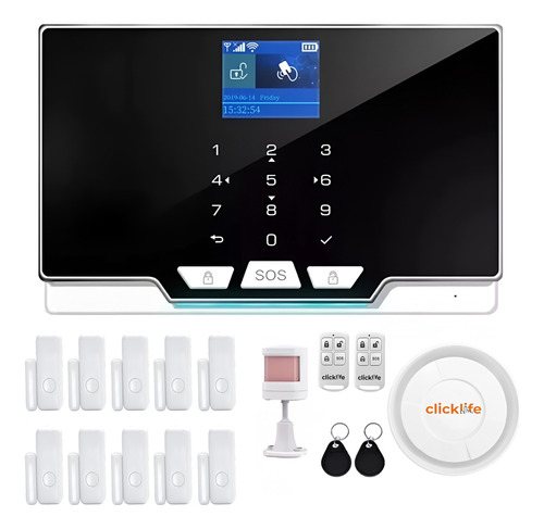 Alarma Casa Negocio Gsm Wifi Inalambrica Kit  11 Sensores 